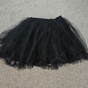 Disney Girls Black Tulle Tutu Skirt‎ Sparkle Costume Size 7/8 See Description